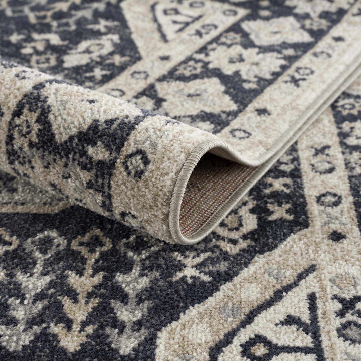 Antique Design Premium Black, Beige and Gray Traditional Washable area Rug - The Rug Decor