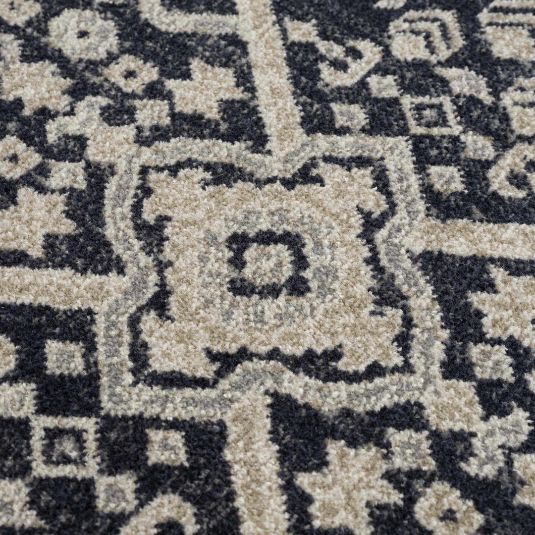 Antique Design Premium Black, Beige and Gray Traditional Washable area Rug - The Rug Decor