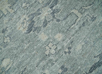 Antique Distressed Look Gray and Silver Low Pile Multi Size Oushak wool Area Rug - The Rug Decor