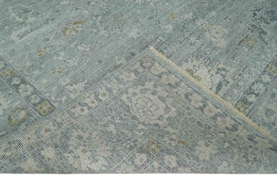 Antique Distressed Look Gray and Silver Low Pile Multi Size Oushak wool Area Rug - The Rug Decor