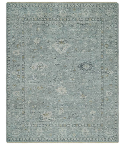 Antique Distressed Look Gray and Silver Low Pile Multi Size Oushak wool Area Rug - The Rug Decor