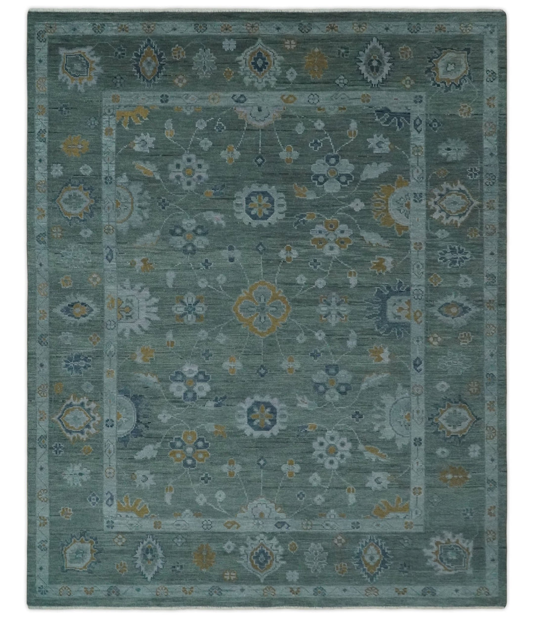 Antique Finish Gray Hand knotted Traditional Oushak Custom Made wool Area Rug - The Rug Decor