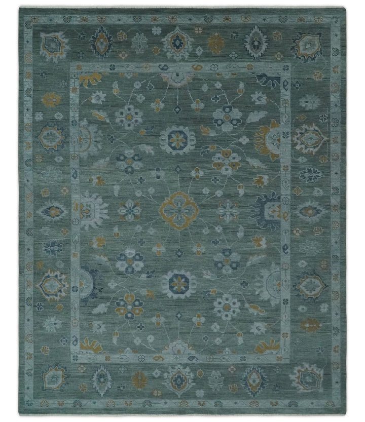 Antique Finish Gray Hand knotted Traditional Oushak Custom Made wool Area Rug - The Rug Decor