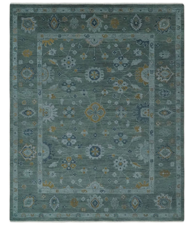 Antique Finish Gray Hand knotted Traditional Oushak Custom Made wool Area Rug - The Rug Decor