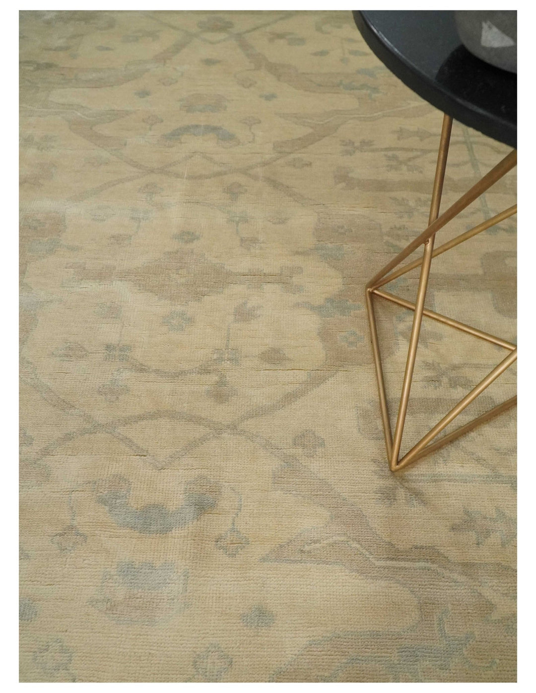 Antique Finish Hand Knotted 8x10 Beige and Brown Traditional Oushak Area Rug - The Rug Decor
