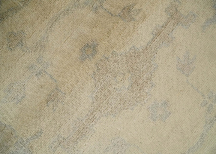Antique Finish Hand Knotted 8x10 Beige and Brown Traditional Oushak Area Rug - The Rug Decor