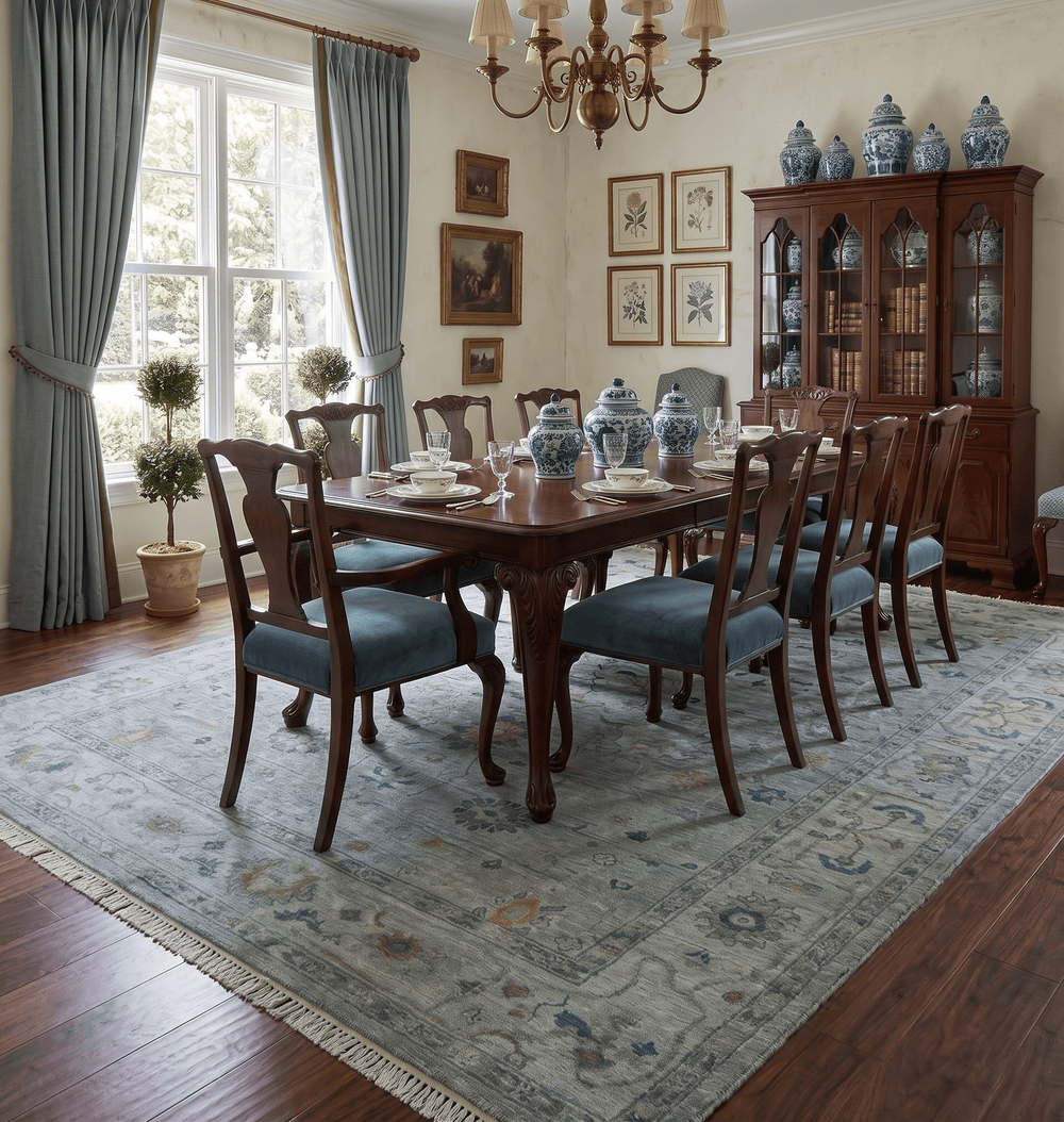 Antique Hand Knotted Charcoal and Gray Traditional Oushak wool Area Rug - The Rug Decor