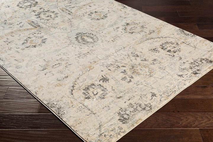 Antique look Beige, Gray and Charcoal Traditional Oriental Oushak rug - The Rug Decor