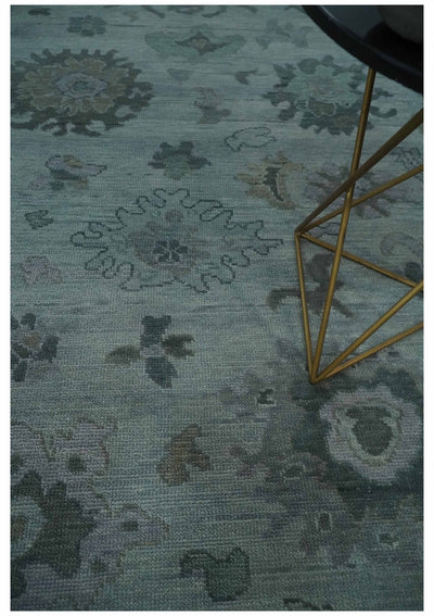 Antique look Bluish Gray Hand knotted Traditional Oushak Multi Size wool area Rug - The Rug Decor