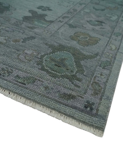 Antique look Bluish Gray Hand knotted Traditional Oushak Multi Size wool area Rug - The Rug Decor