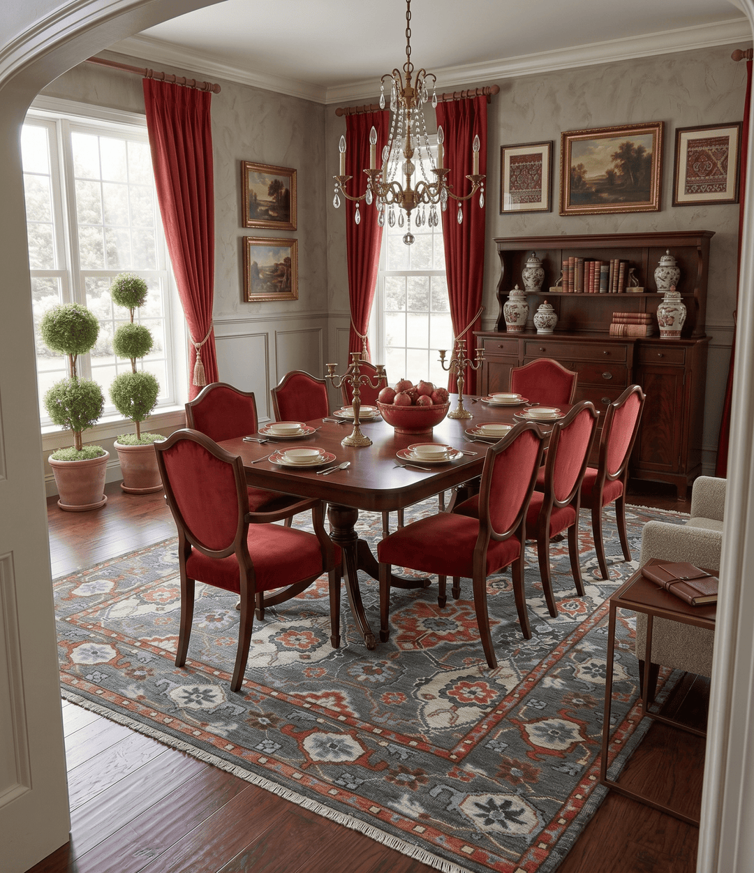 Antique look Gray And Rust Hand knotted Traditional Oushak Multi Size Area Rug - The Rug Decor