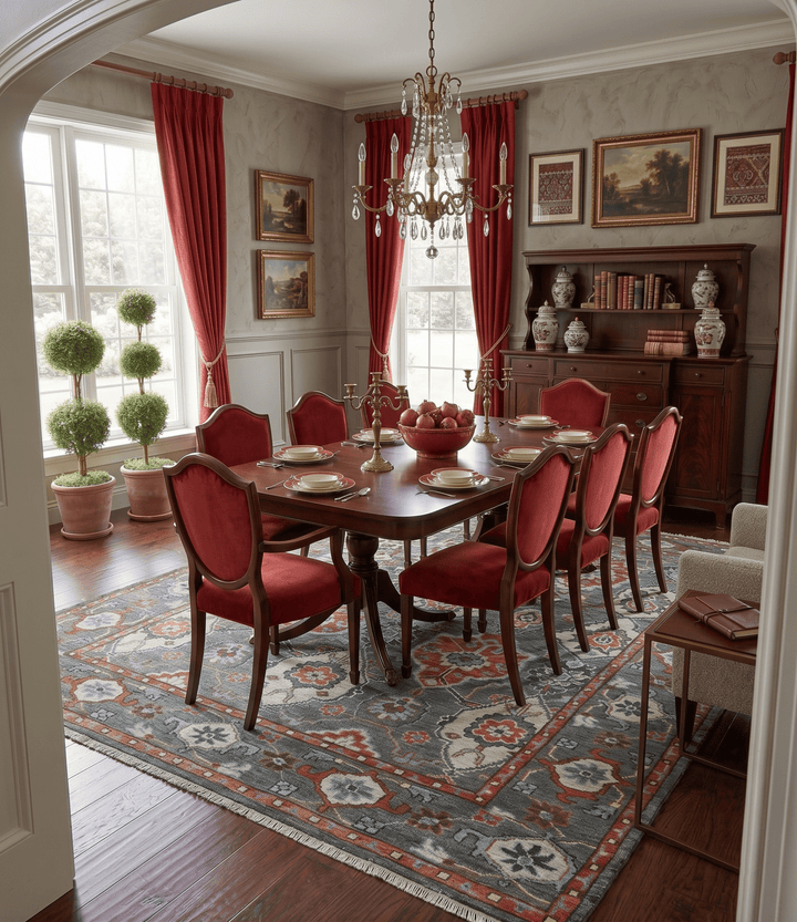 Antique look Gray And Rust Hand knotted Traditional Oushak Multi Size Area Rug - The Rug Decor