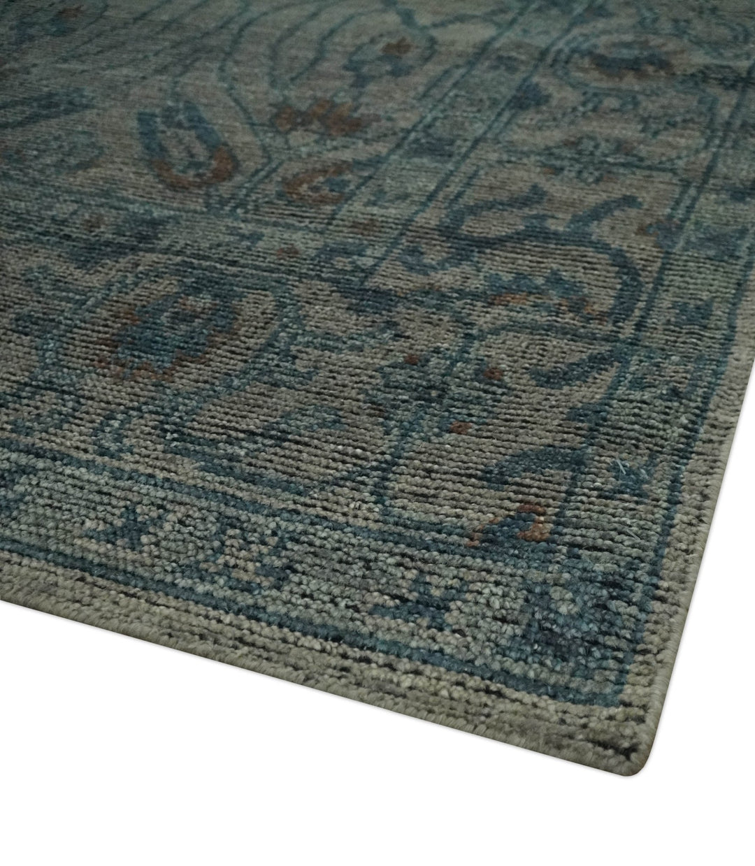 Antique look Gray, Taupe and Gray 8x10 Traditional Design wool Rug - The Rug Decor