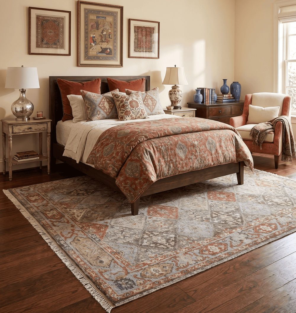 Antique look Multicolor Tribal Hand Knotted Distressed finished Oxidized Wool Area Rug - The Rug Decor