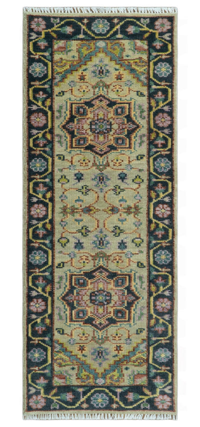 Antique Moss Green and Pink Traditional Multi Size Wool Area Rug - The Rug Decor