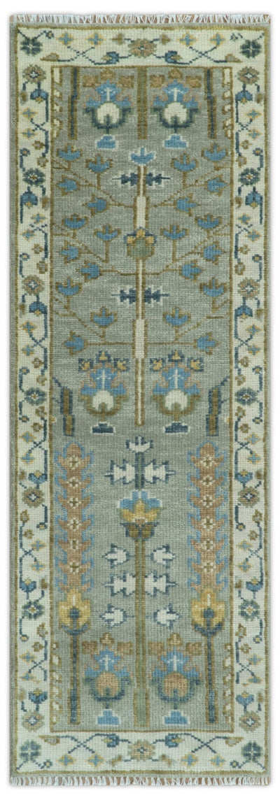Antique Silver and Gold Hand Knotted Traditional Vintage Style Multi size Wool Area Rug - The Rug Decor
