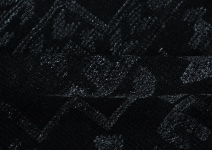Antique Style Black and Silver 8.4x9.8 hand knotted Traditional wool Area rug - The Rug Decor