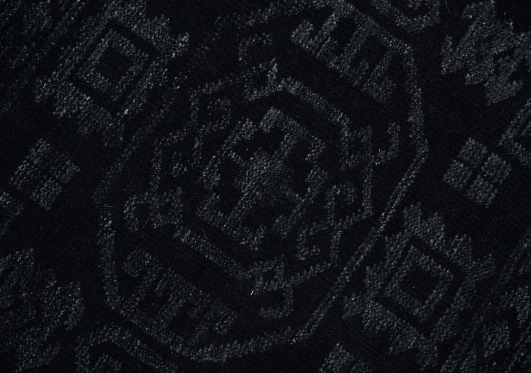 Antique Style Black and Silver 8.4x9.8 hand knotted Traditional wool Area rug - The Rug Decor