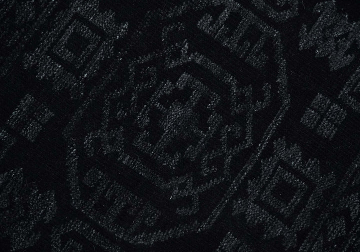 Antique Style Black and Silver 8.4x9.8 hand knotted Traditional wool Area rug - The Rug Decor