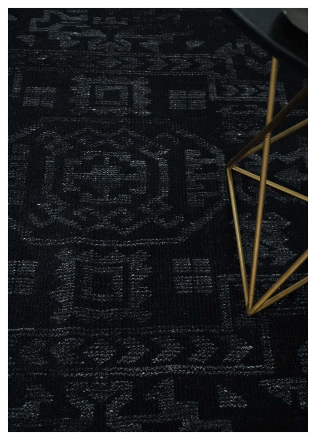 Antique Style Black and Silver 8.4x9.8 hand knotted Traditional wool Area rug - The Rug Decor