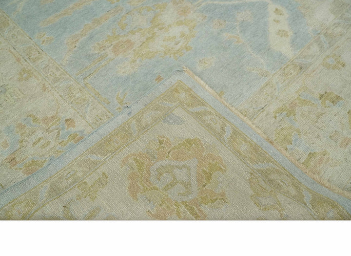 Antique style Gray, Beige and Olive 9x12 Hand knotted Oushak wool Area Rug - The Rug Decor