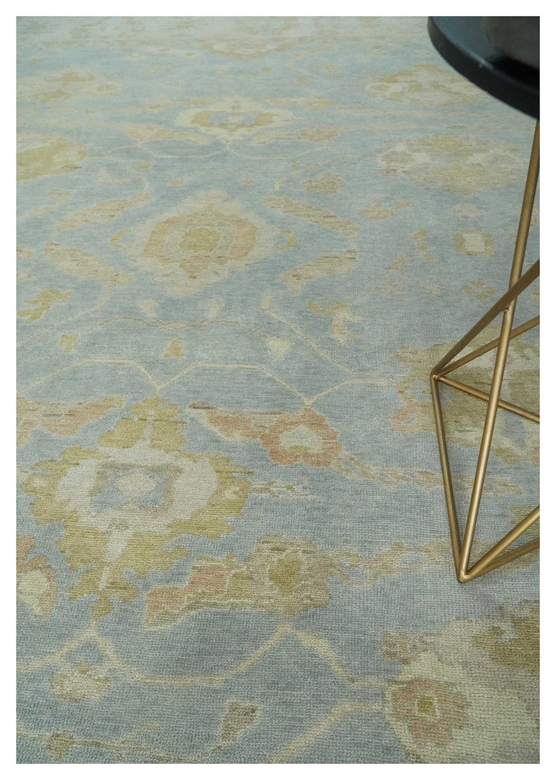 Antique style Gray, Beige and Olive 9x12 Hand knotted Oushak wool Area Rug - The Rug Decor