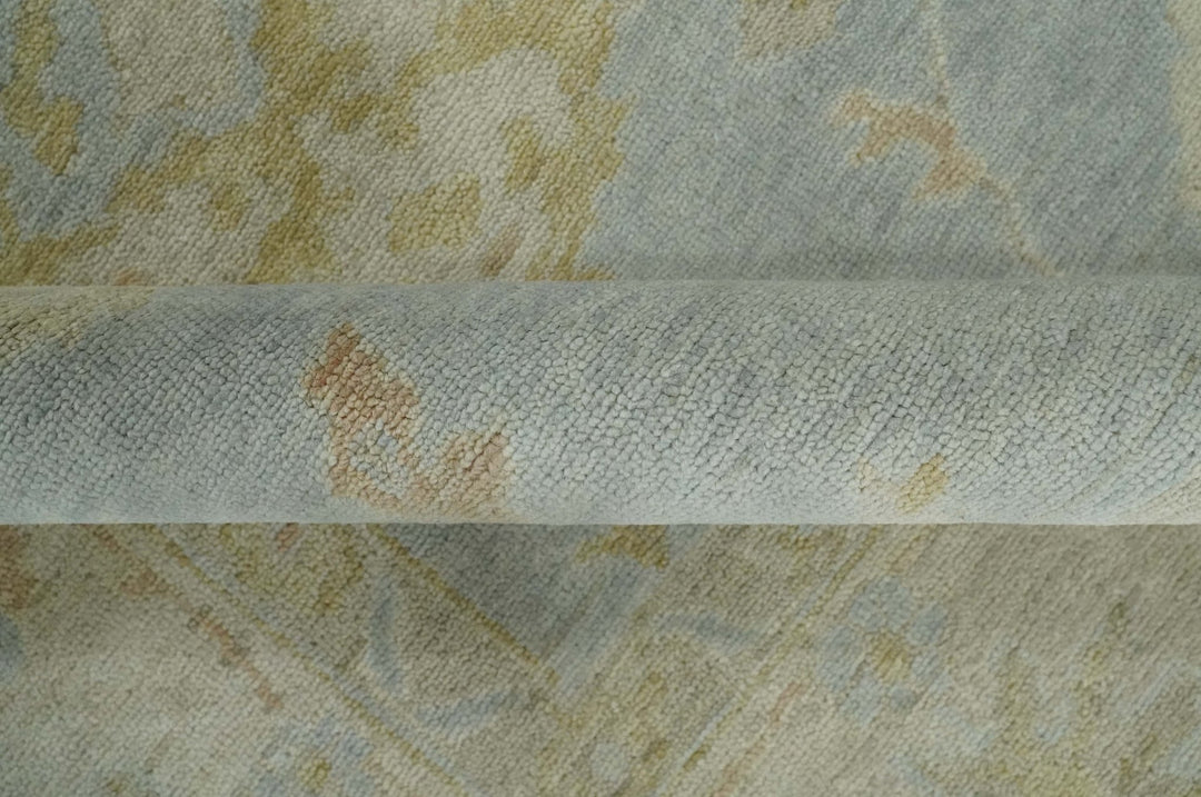 Antique style Gray, Beige and Olive 9x12 Hand knotted Oushak wool Area Rug - The Rug Decor