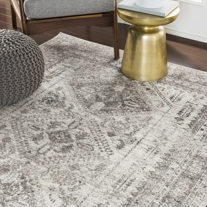 Antique Style Gray, Ivory and Charcoal Traditional Heriz Multi Size Area Rug - The Rug Decor