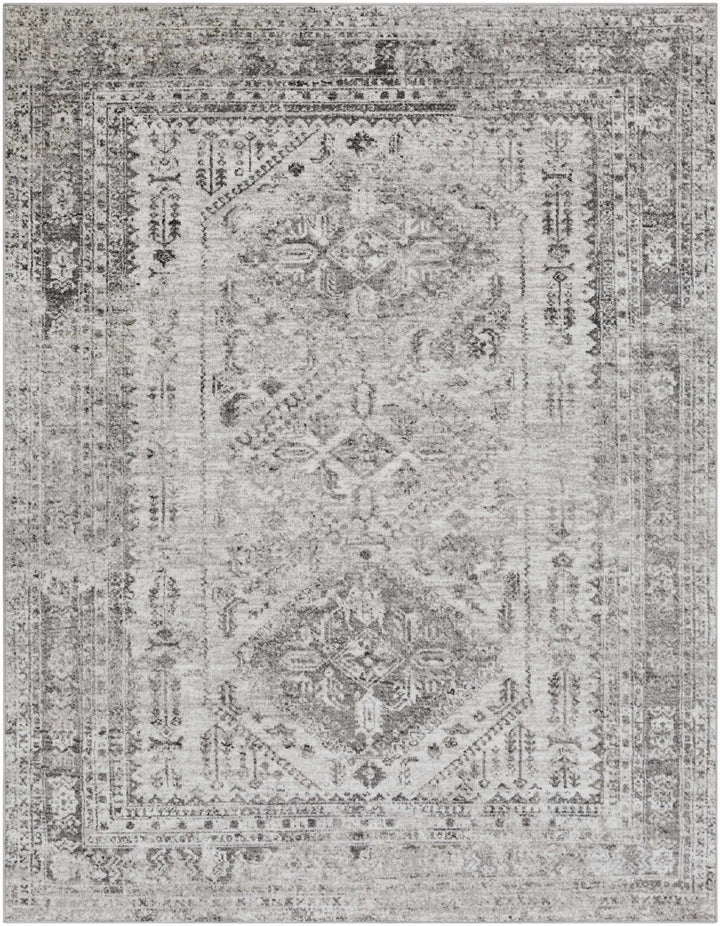 Antique Style Gray, Ivory and Charcoal Traditional Heriz Multi Size Area Rug - The Rug Decor