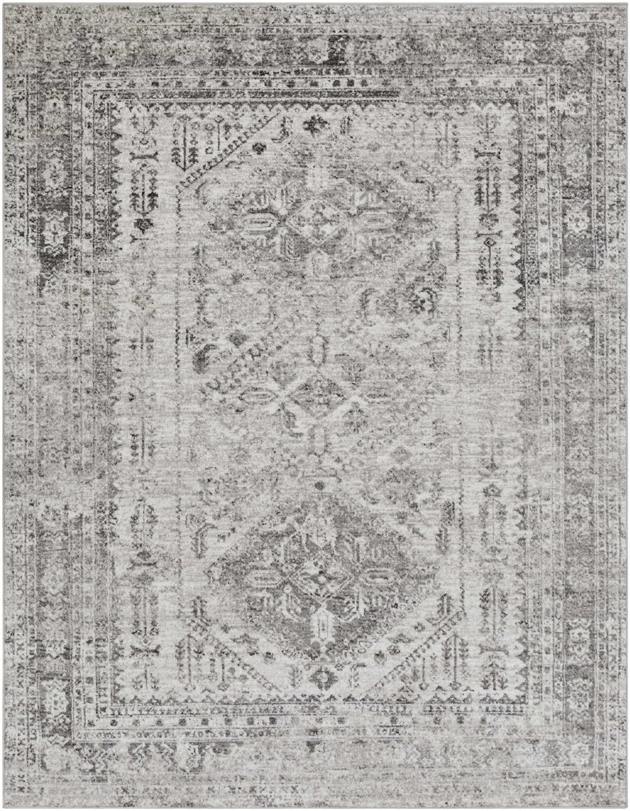 Antique Style Gray, Ivory and Charcoal Traditional Heriz Multi Size Area Rug - The Rug Decor