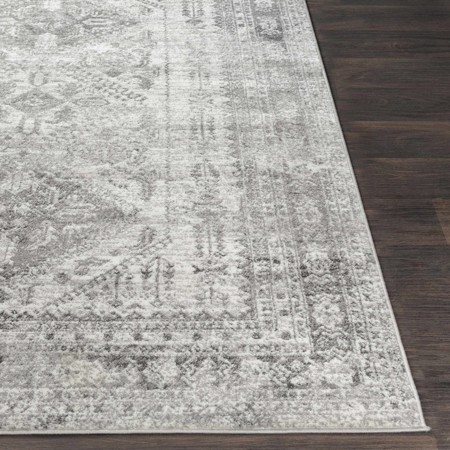 Antique Style Gray, Ivory and Charcoal Traditional Heriz Multi Size Area Rug - The Rug Decor