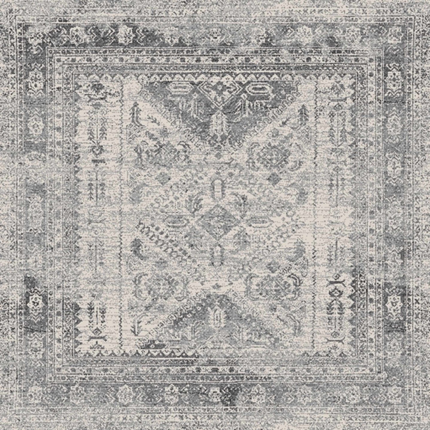 Antique Style Gray, Ivory and Charcoal Traditional Heriz Multi Size Area Rug - The Rug Decor