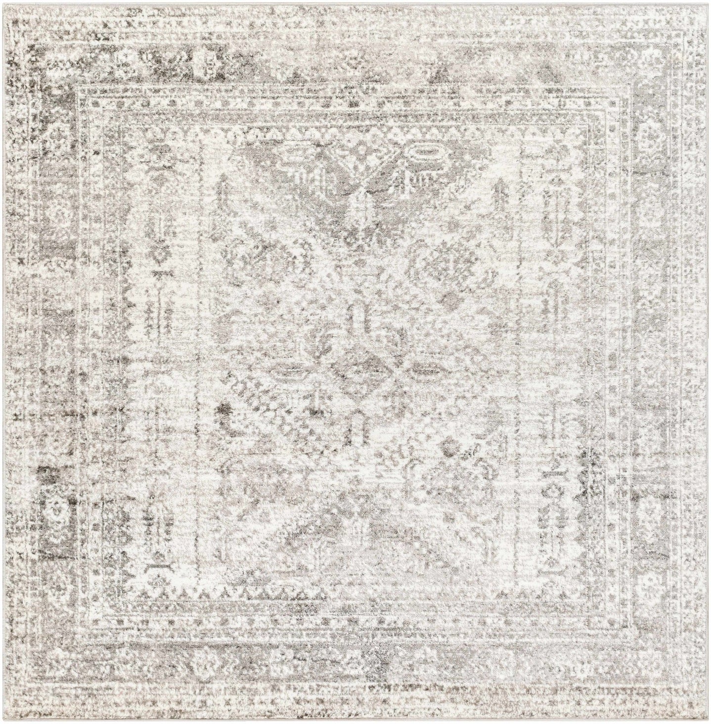 Antique Style Gray, Ivory and Charcoal Traditional Heriz Multi Size Area Rug - The Rug Decor
