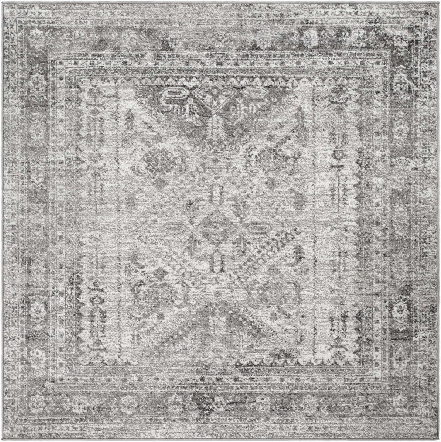 Antique Style Gray, Ivory and Charcoal Traditional Heriz Multi Size Area Rug - The Rug Decor