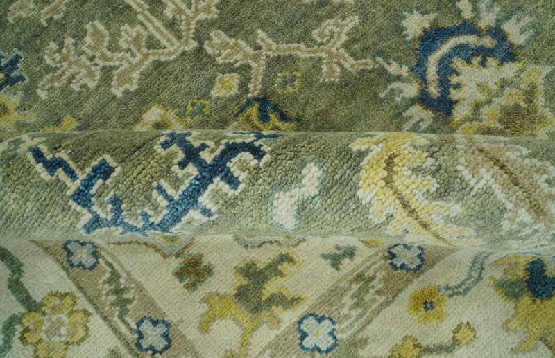 Antique Style Green, Olive and Ivory 8x10 Traditional Hand Knotted Wool Rug - The Rug Decor