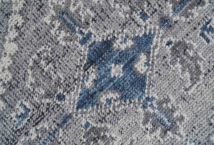 Antique Style Hand Knotted Traditional Blue and Gray Wool Area Rug - The Rug Decor