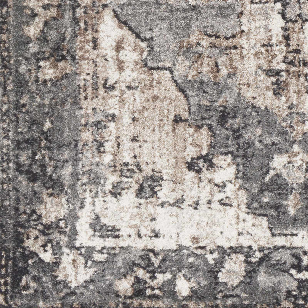 Antique Style Ivory, Tan, Charcoal and Gray Transitional Design Area Rug - The Rug Decor