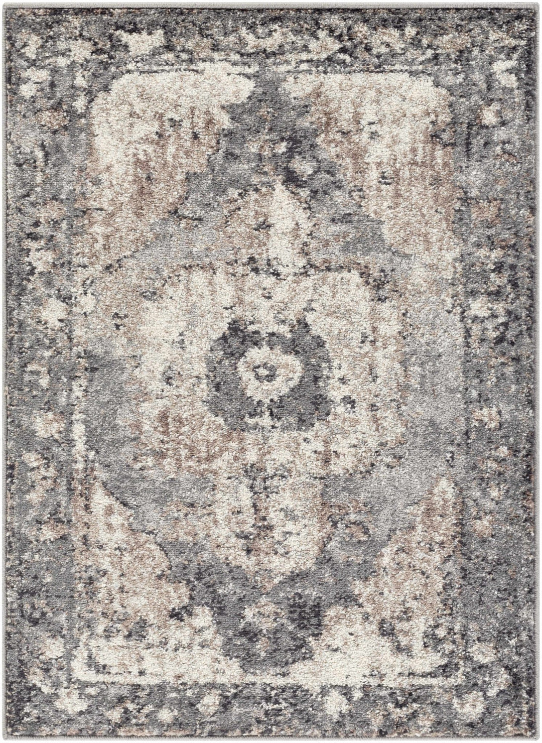 Antique Style Ivory, Tan, Charcoal and Gray Transitional Design Area Rug - The Rug Decor