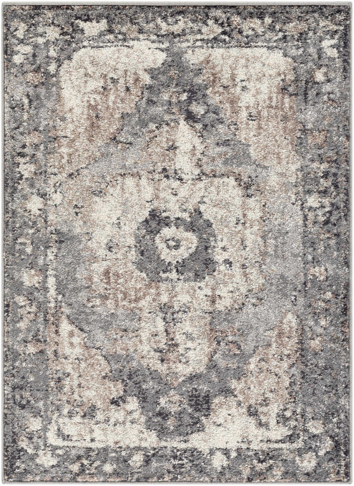 Antique Style Ivory, Tan, Charcoal and Gray Transitional Design Area Rug - The Rug Decor