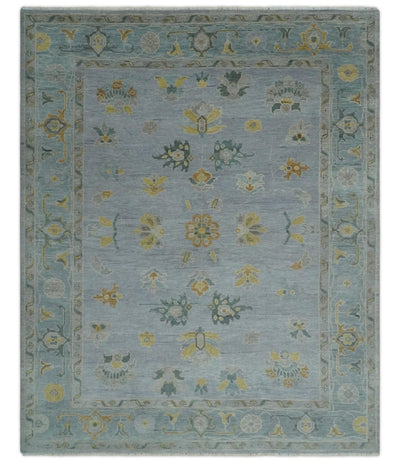 Antique Style Silver and Gray Traditional Hand knotted Oushak Custom Made wool Rug - The Rug Decor