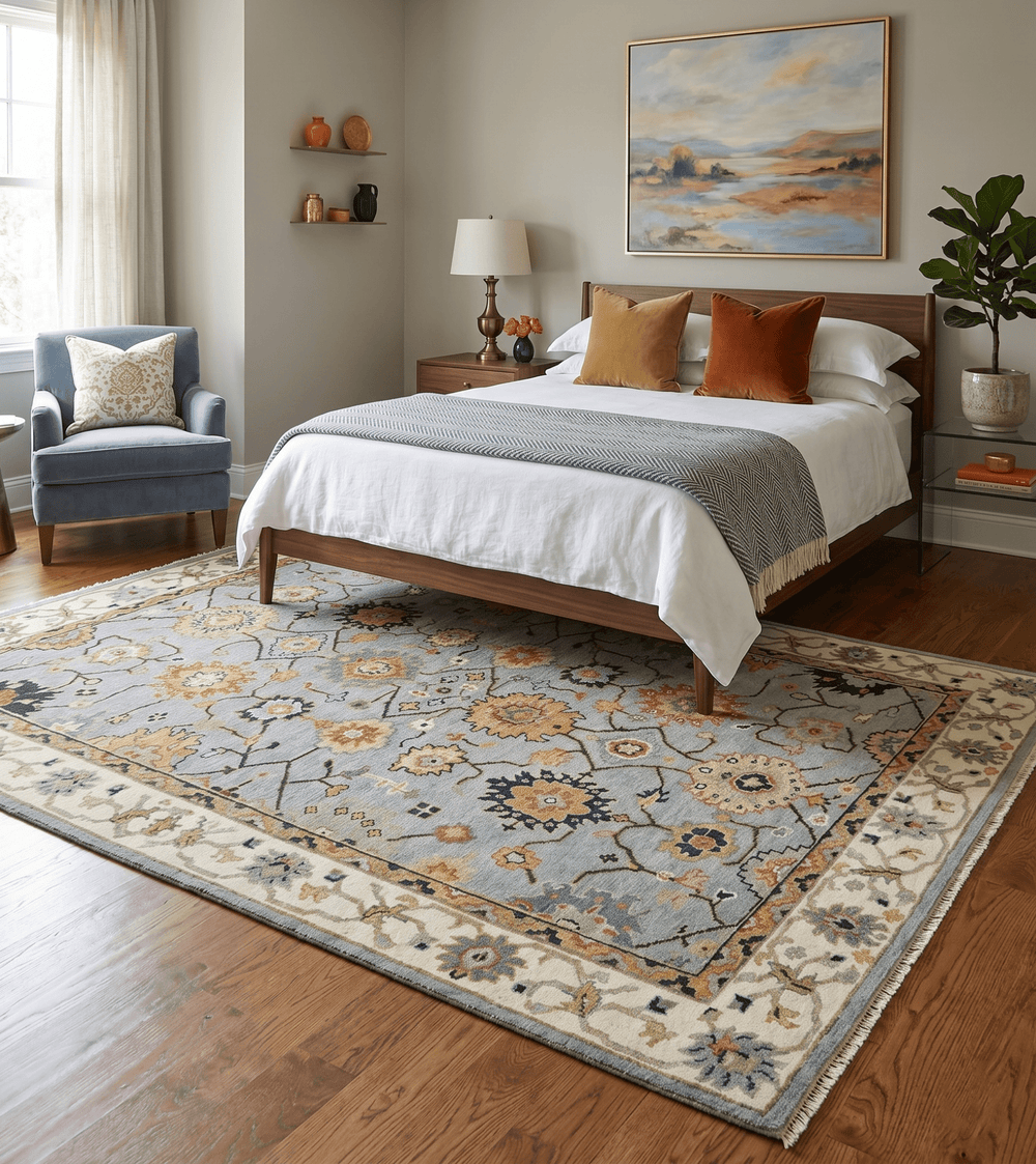 Antique Traditional Gray and Ivory Vintage Style Custom Made wool Area Rug - The Rug Decor