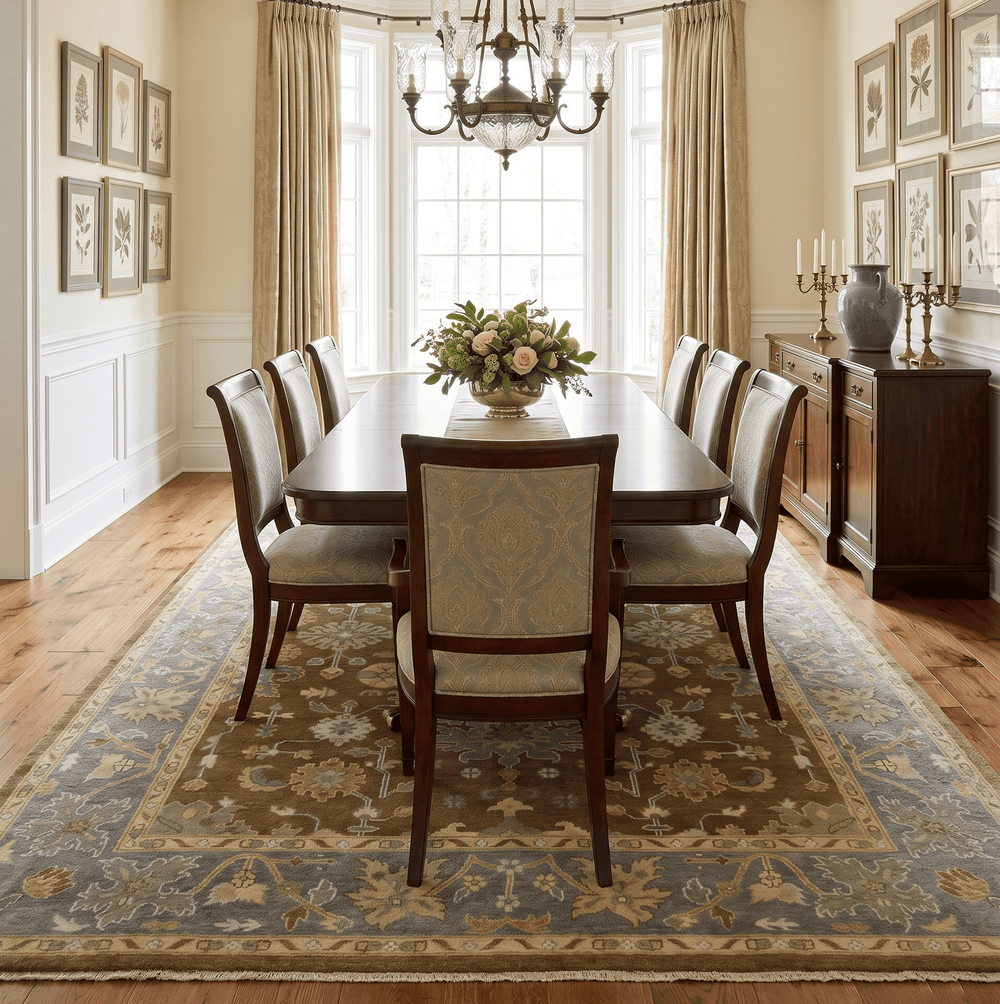 Antique Traditional Persian 8x10 Hand Knotted Brown and Gray Wool Rug - The Rug Decor