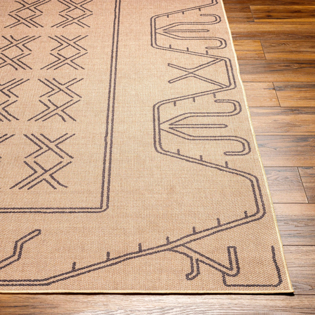 Anuja Traditional Geometric Design Tan Washable Jutely Rug - The Rug Decor