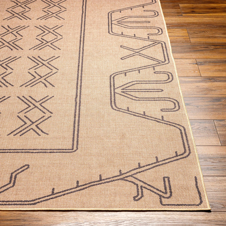 Anuja Traditional Geometric Design Tan Washable Jutely Rug - The Rug Decor