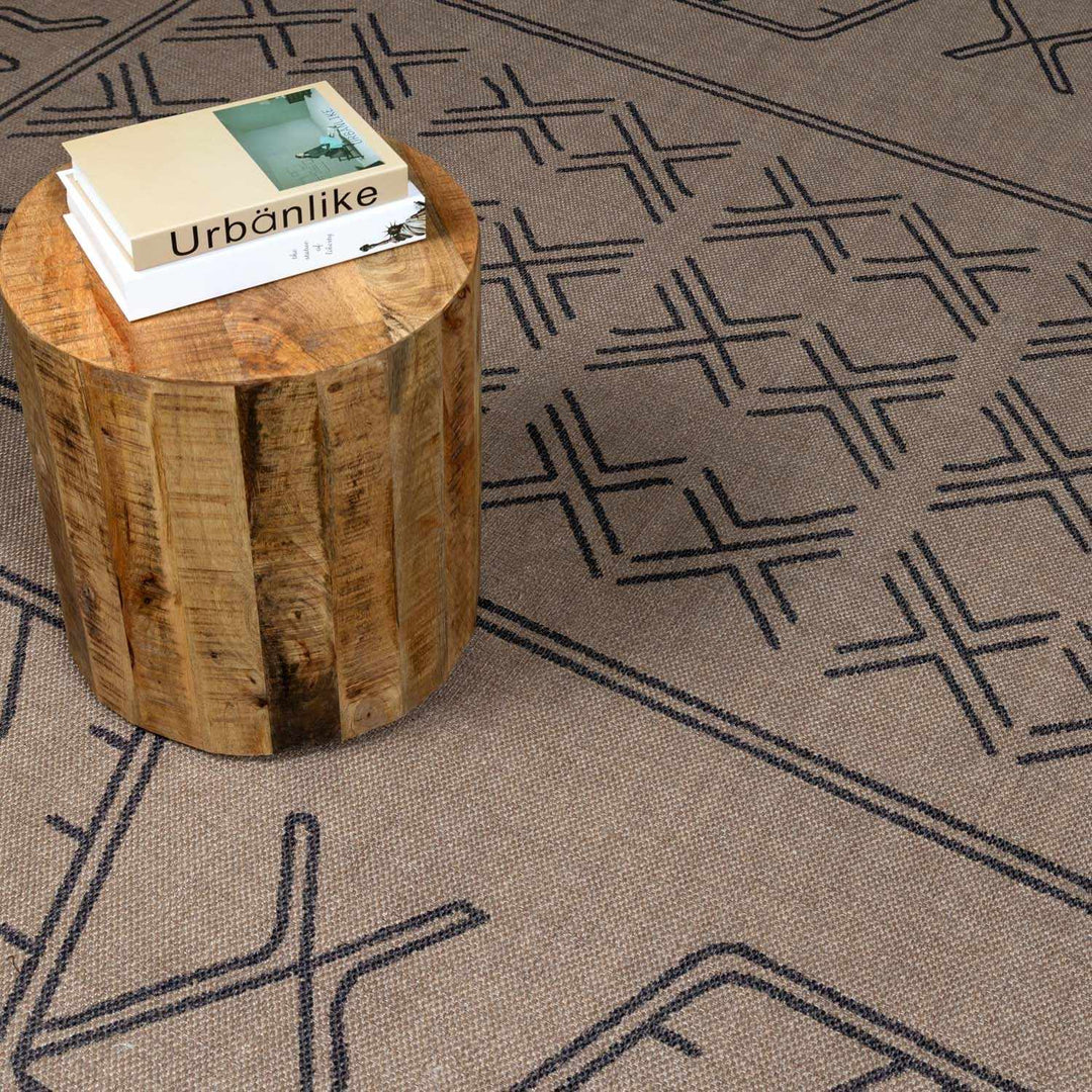 Anuja Traditional Geometric Design Tan Washable Jutely Rug - The Rug Decor
