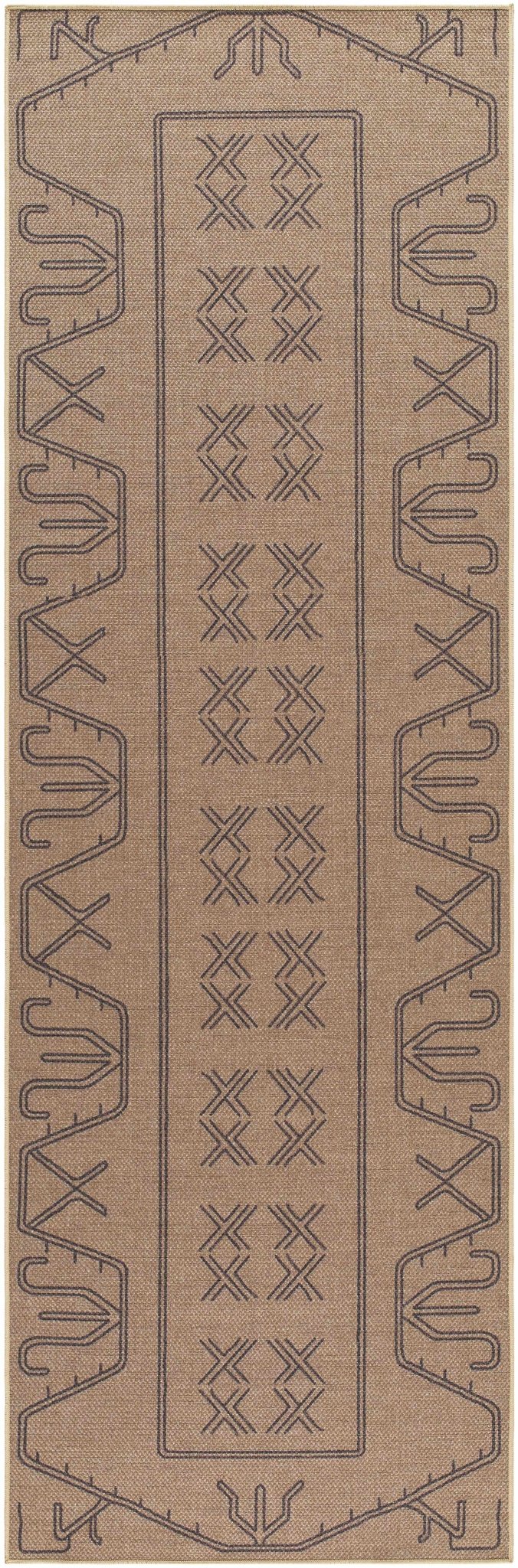 Anuja Traditional Geometric Design Tan Washable Jutely Rug - The Rug Decor