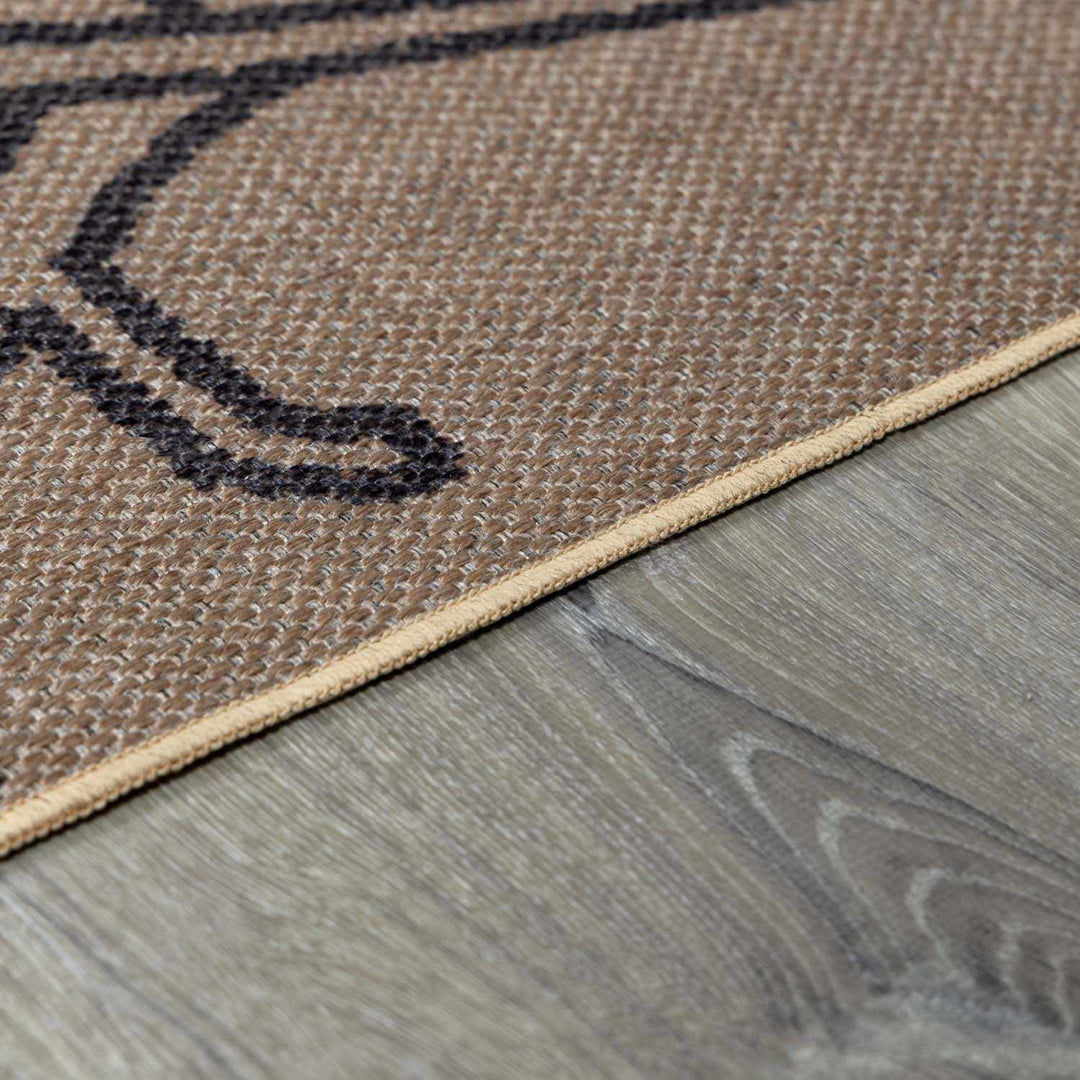 Anuja Traditional Geometric Design Tan Washable Jutely Rug - The Rug Decor
