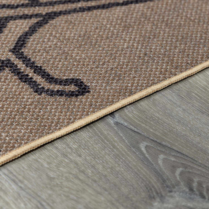 Anuja Traditional Geometric Design Tan Washable Jutely Rug - The Rug Decor