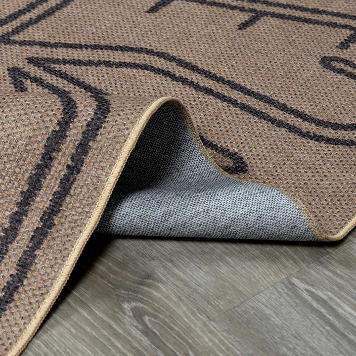 Anuja Traditional Geometric Design Tan Washable Jutely Rug - The Rug Decor