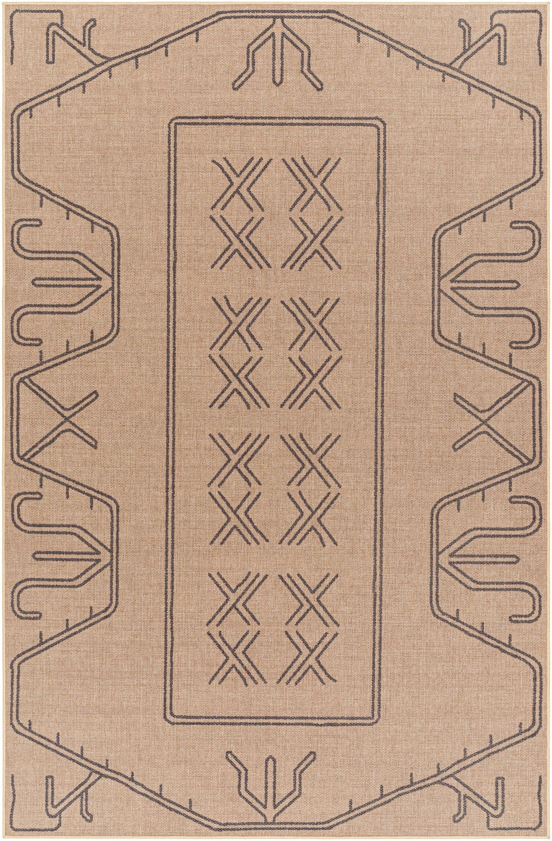 Anuja Traditional Geometric Design Tan Washable Jutely Rug - The Rug Decor